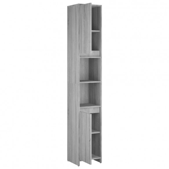 Armoire de bain Sonoma gris 30x30x183,5 cm Bois d'ingénierie