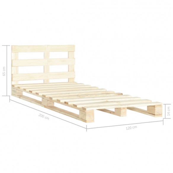 Cadre de lit de palette Bois de pin massif 120 x 200 cm