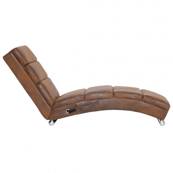 Chaise longue de massage Marron Similicuir daim