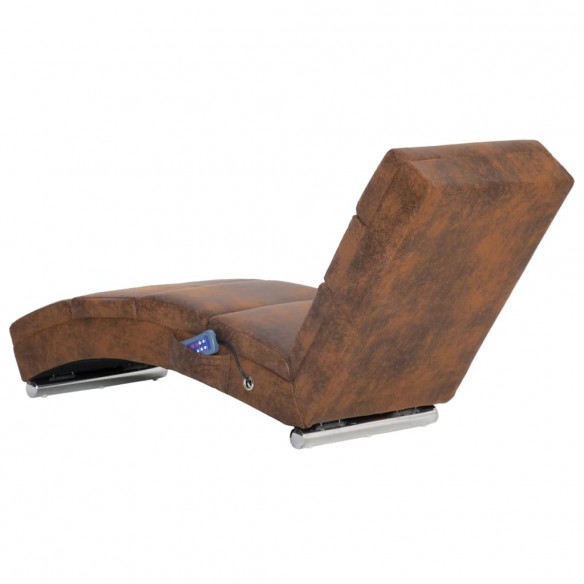 Chaise longue de massage Marron Similicuir daim