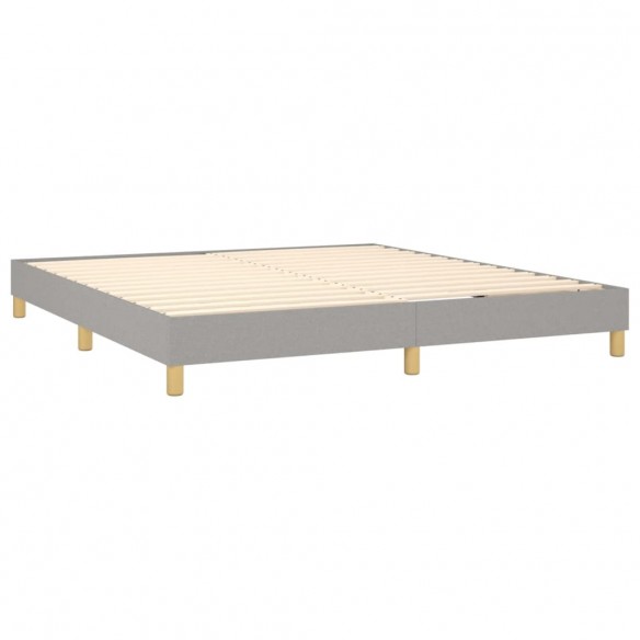 Cadre de lit avec matelas Gris clair 160x200cm Tissu