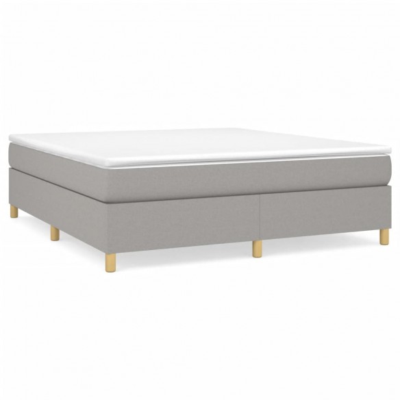 Cadre de lit avec matelas Gris clair 160x200cm Tissu