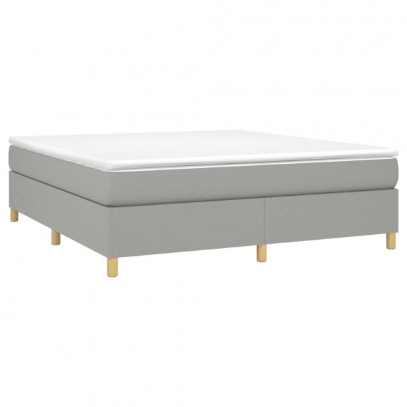 Cadre de lit avec matelas Gris clair 160x200cm Tissu