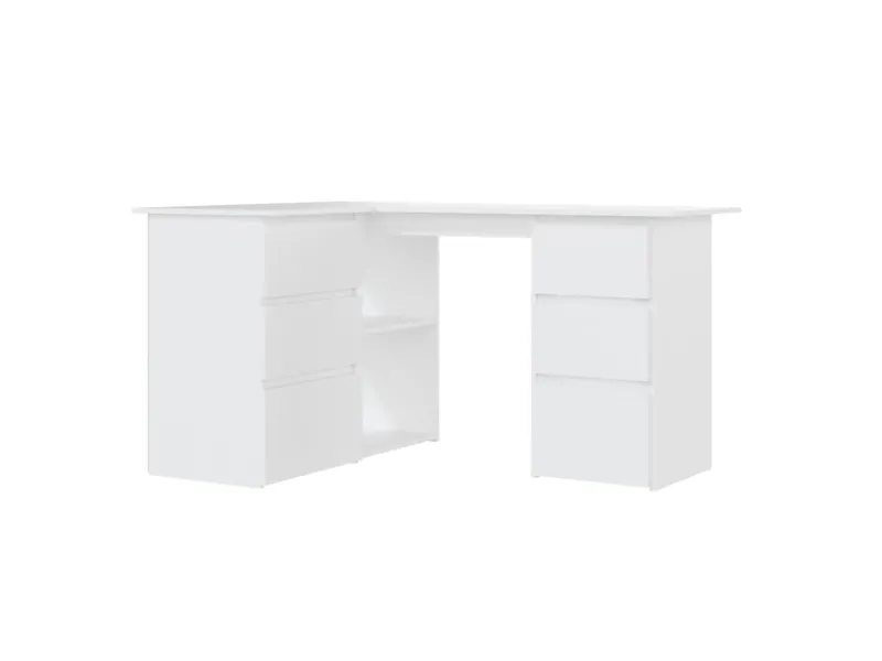 Bureau d'angle Blanc 145x100x76 cm 