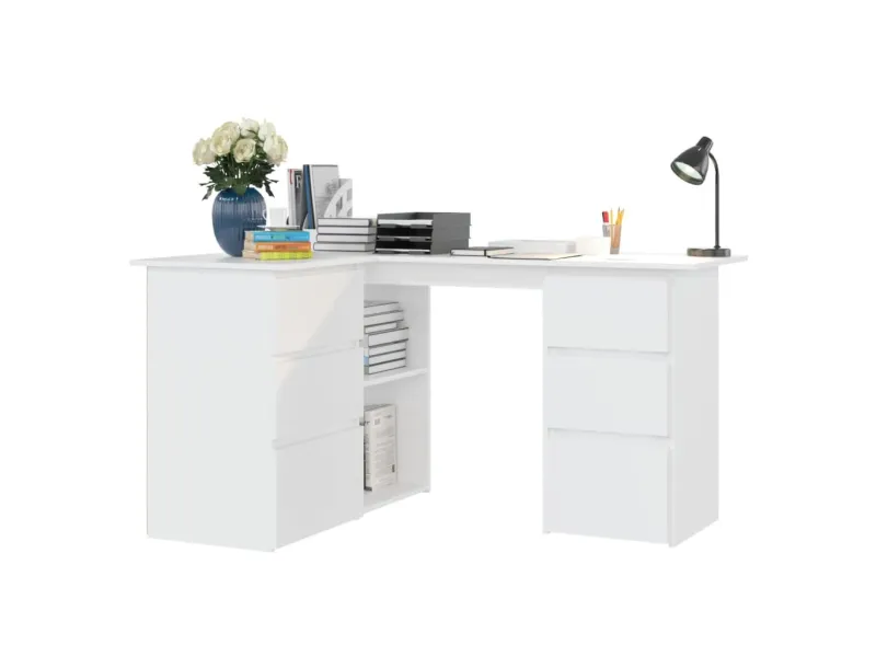 Bureau d'angle Blanc 145x100x76 cm 
