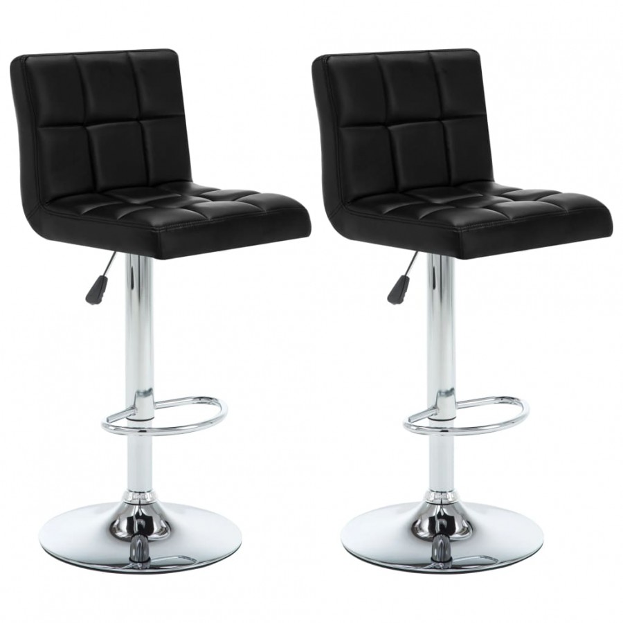 Tabourets de bar lot de 2 noir similicuir