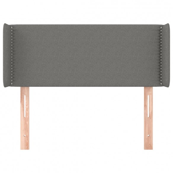 Tête de lit avec oreilles Gris foncé 83x16x78/88 cm Tissu