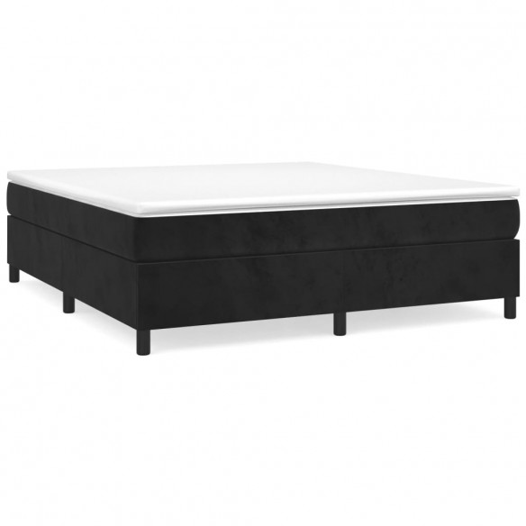 Cadre de lit avec matelas Noir 180x200 cm Velours