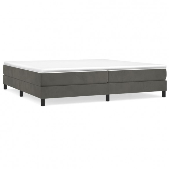 Cadre de lit et matelas Gris foncé 200x200cm Velours