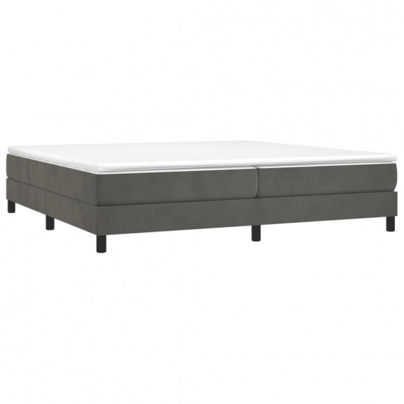 Cadre de lit et matelas Gris foncé 200x200cm Velours