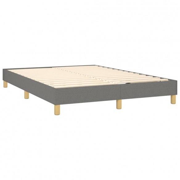 Cadre de lit avec matelas Gris foncé 140x200cm Tissu