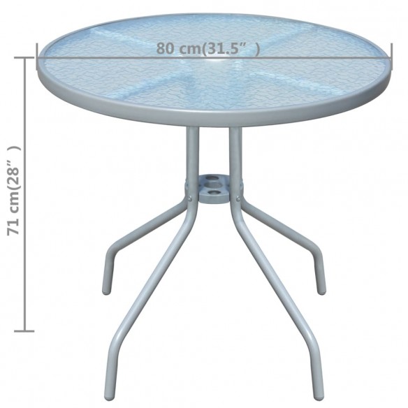 Table de bistro Gris 80x71 cm Acier