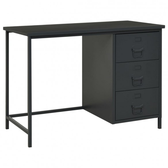 Bureau industriel avec tiroirs Anthracite 105x52x75 cm Acier