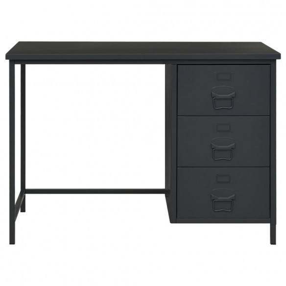 Bureau industriel avec tiroirs Anthracite 105x52x75 cm Acier