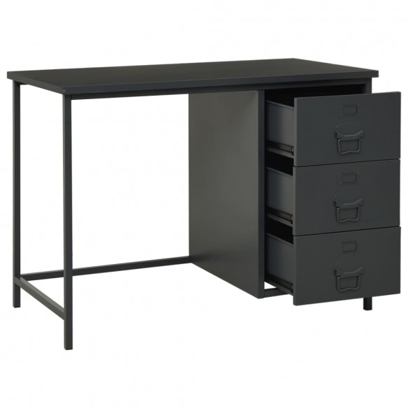 Bureau industriel avec tiroirs Anthracite 105x52x75 cm Acier