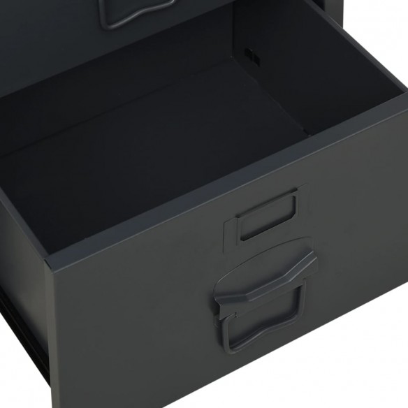 Bureau industriel avec tiroirs Anthracite 105x52x75 cm Acier