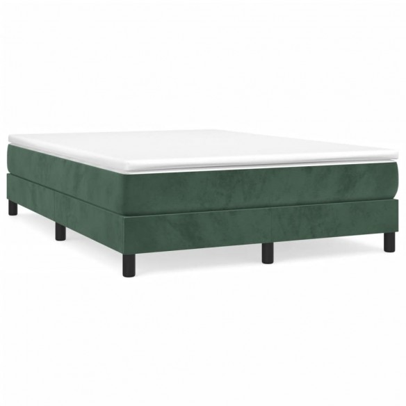 Cadre de lit Vert foncé 140x190 cm Velours