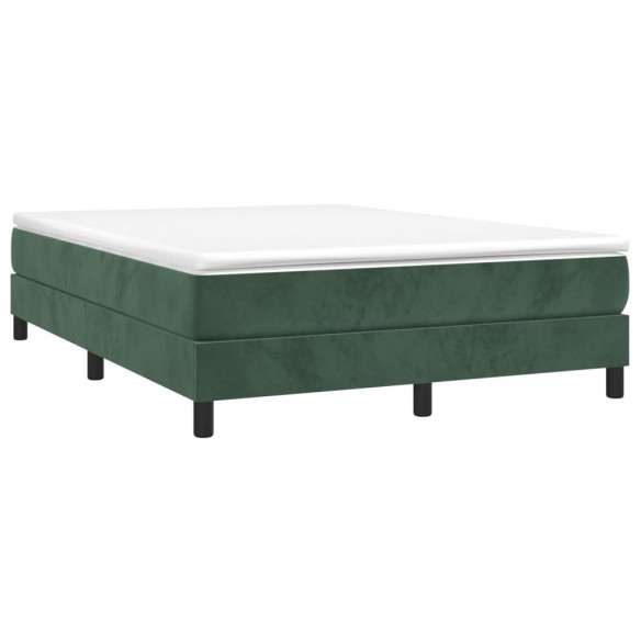 Cadre de lit Vert foncé 140x190 cm Velours