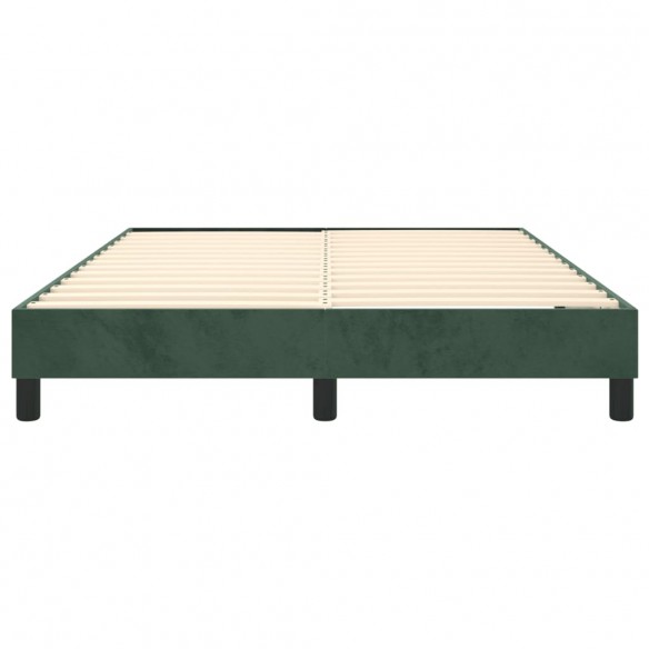 Cadre de lit Vert foncé 140x190 cm Velours