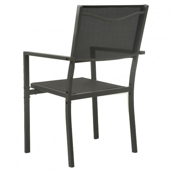 Chaises de jardin 2 pcs Textilène et acier Noir et anthracite