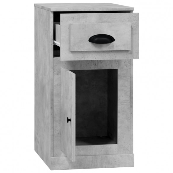 Armoire latérale avec tiroir gris béton 40x50x75 cm