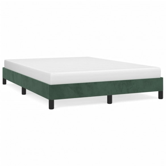 Cadre de lit Vert foncé 140x190 cm Velours