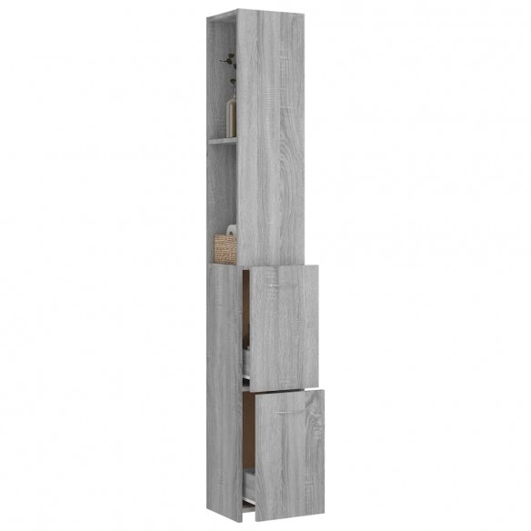 Armoire de bain sonoma gris 25x26,5x170 cm bois d'ingénierie