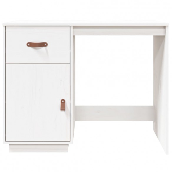 Bureau Blanc 95x50x75 cm Bois massif de pin