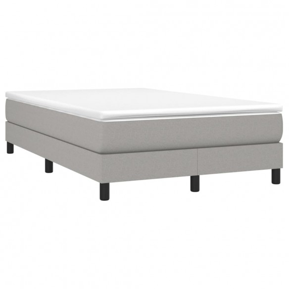 Cadre de lit avec matelas Gris clair 120x200cm Tissu