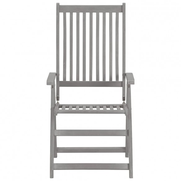 Chaises inclinables de jardin 2 pcs avec coussins Bois d'acacia