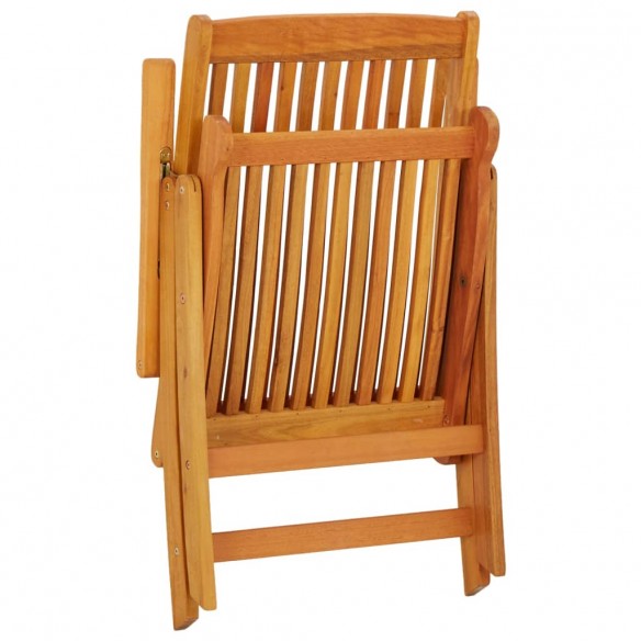 Chaises de jardin pliables 2 pcs Bois d'eucalyptus massif