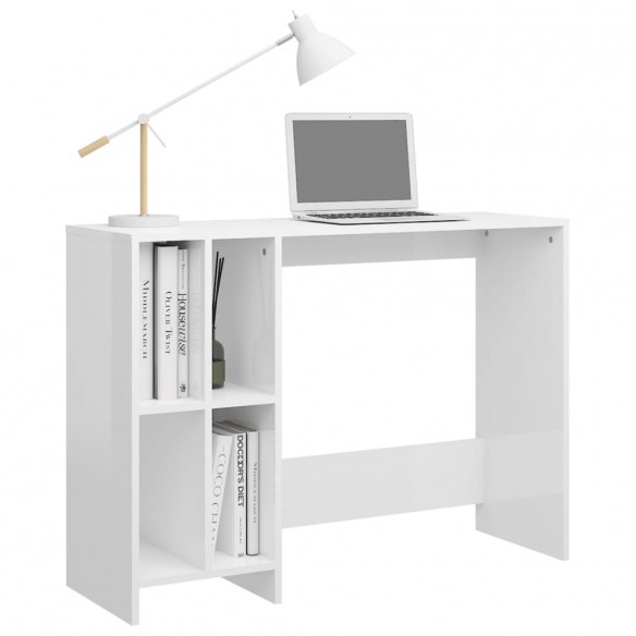 Bureau d'ordinateur portable Blanc brillant 102,5x35x75 cm