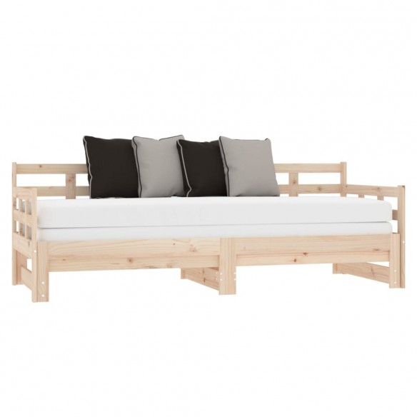 Lit coulissant Bois de pin massif 2x(80x200) cm