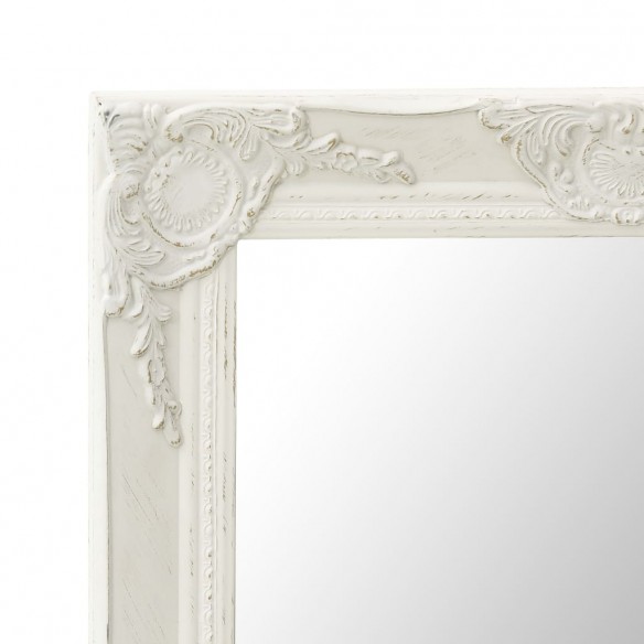 Miroir mural style baroque 60x60 cm Blanc