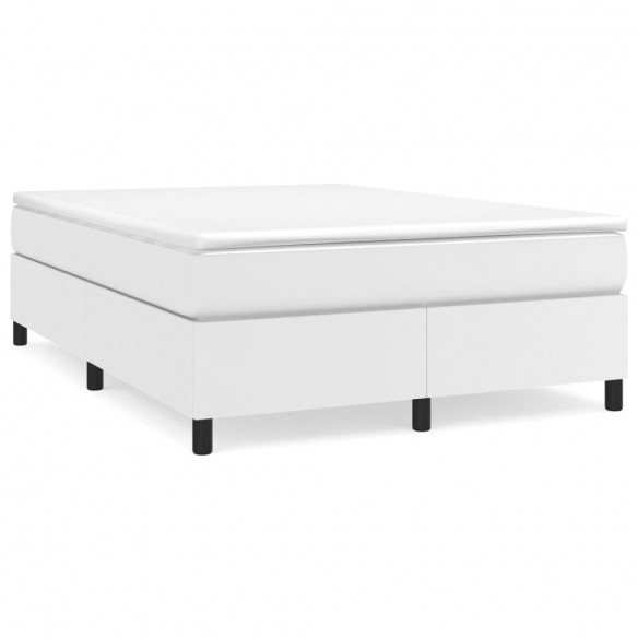 Cadre de lit avec matelas Blanc 140x190cm Similicuir