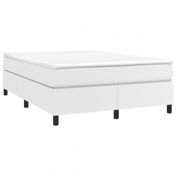 Cadre de lit avec matelas Blanc 140x190cm Similicuir