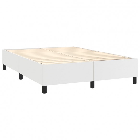 Cadre de lit avec matelas Blanc 140x190cm Similicuir