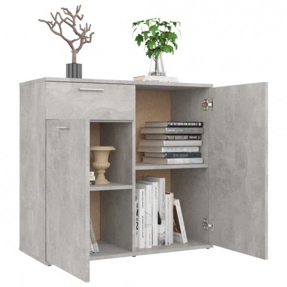 Buffet Gris béton 80x36x75 cm Aggloméré