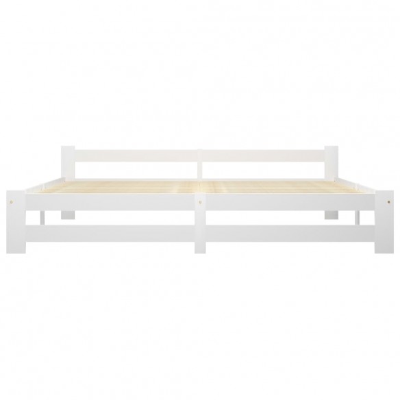 Cadre de lit Blanc Bois de pin massif 200x200 cm