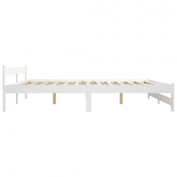 Cadre de lit Blanc Bois de pin massif 200x200 cm