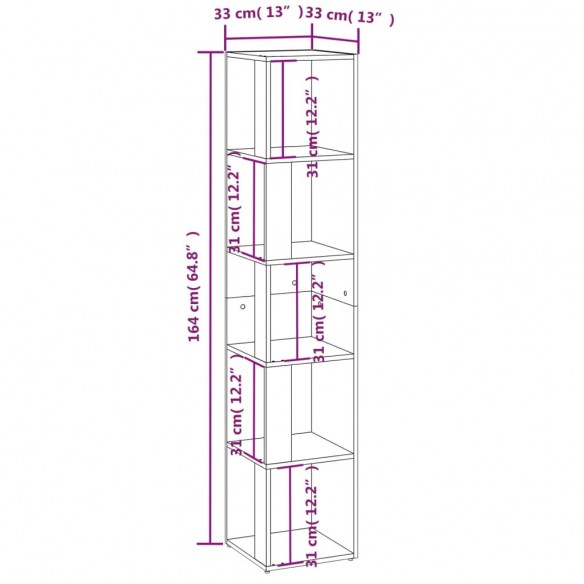 Armoire d'angle Chêne sonoma 33x33x164,5 cm Aggloméré