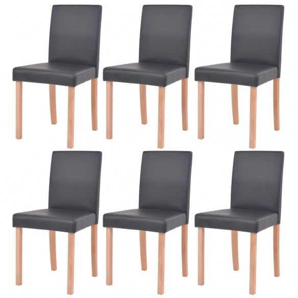 Table et chaises 7 pcs Cuir synthétique Chêne Noir