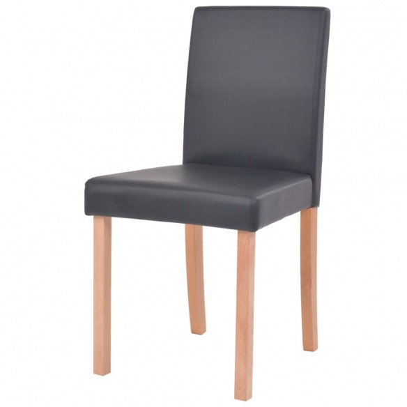 Table et chaises 7 pcs Cuir synthétique Chêne Noir