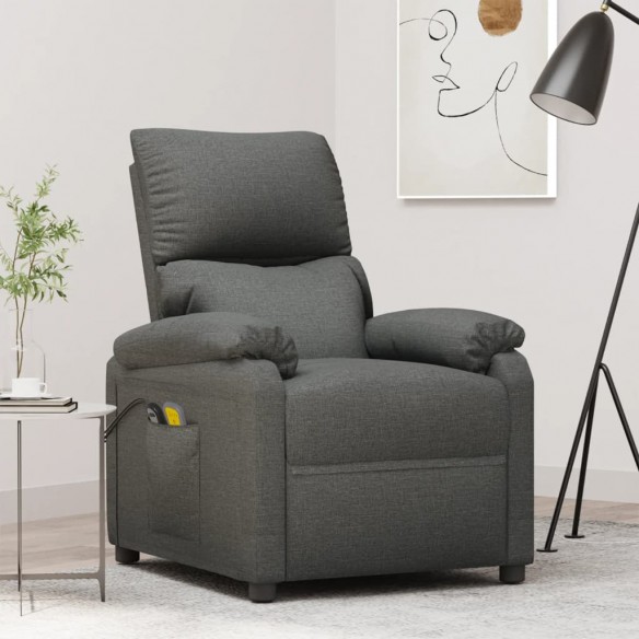 Fauteuil électrique de massage Gris foncé Tissu