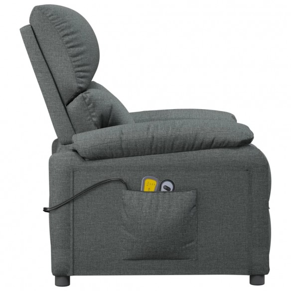 Fauteuil électrique de massage Gris foncé Tissu