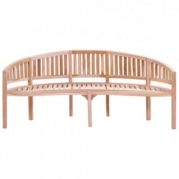 Banc de jardin en forme de banane 200 cm Bois de teck solide