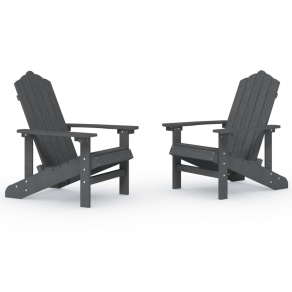 Chaises de jardin Adirondack 2 pcs PEHD Anthracite