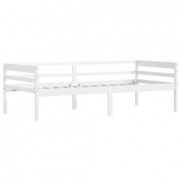 Cadre de lit Blanc Bois de pin massif 90x200 cm