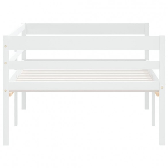 Cadre de lit Blanc Bois de pin massif 90x200 cm