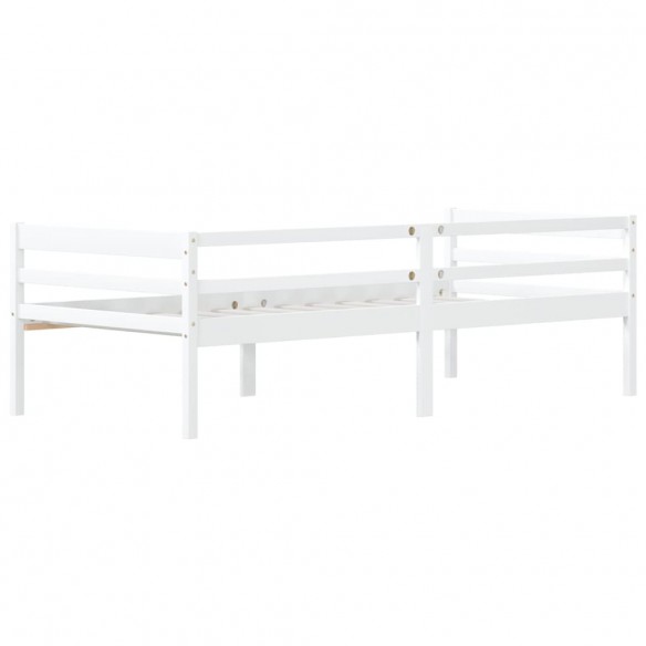 Cadre de lit Blanc Bois de pin massif 90x200 cm